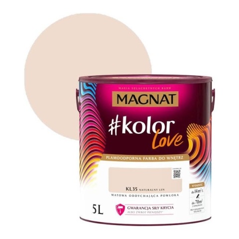 MAGNAT KOLOROWE LOVE farba plamoodporna KL35 naturalny len 5L