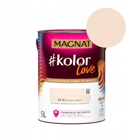 MAGNAT KOLOROWE LOVE farba plamoodporna KL36 prażony migdał 5L