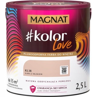 MAGNAT KOLOROWE LOVE farba plamoodporna KL38 kawa z mlekiem 2,5L