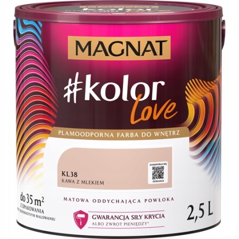 MAGNAT KOLOROWE LOVE farba plamoodporna KL38 kawa z mlekiem 2,5L