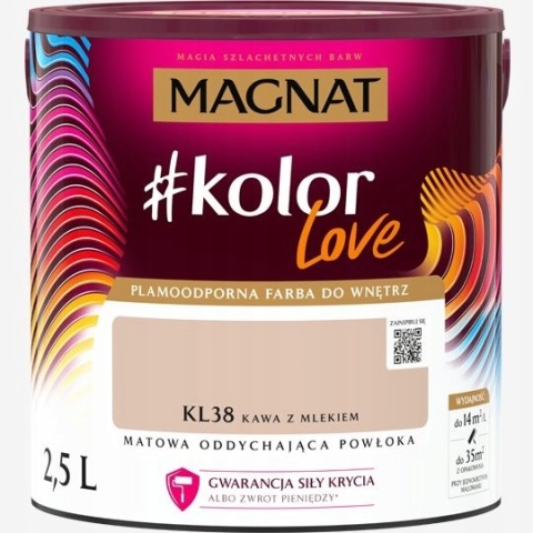 MAGNAT KOLOROWE LOVE farba plamoodporna KL38 kawa z mlekiem 2,5L