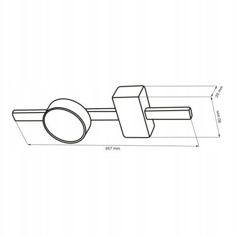 Lampa ścienno-sufit. JOY 1 czarny +LED GX53