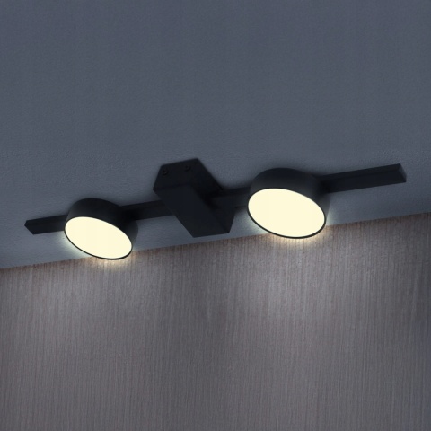 Lampa ścienno-sufit. JOY 2 czarny +LED 2xGX53