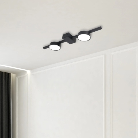 Lampa ścienno-sufit. JOY 2 czarny +LED 2xGX53