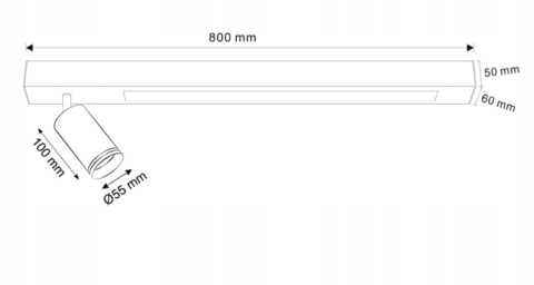 Lampa ścienno-sufit. LED 4000K z reflektorem PARIS 1xGU10 czarna