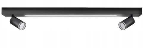 Lampa ścienno-sufit. LED 4000K z reflektorem PARIS 2xGU10 czarna