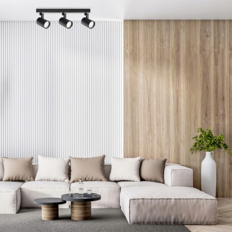 Lampa ścienno-sufit. LYNX 3xGU10 czarna