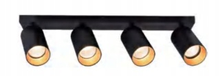 Lampa ścienno-sufit MARIBEL 4xGU10 czar-złota 1/10