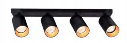 Lampa ścienno-sufit MARIBEL 4xGU10 czar-złota 1/10