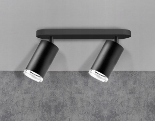 Lampa ścienno-sufit. TURYN 2xGU10 IP44 czarna 1/20