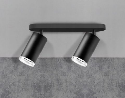 Lampa ścienno-sufit. TURYN 2xGU10 IP44 czarna 1/20