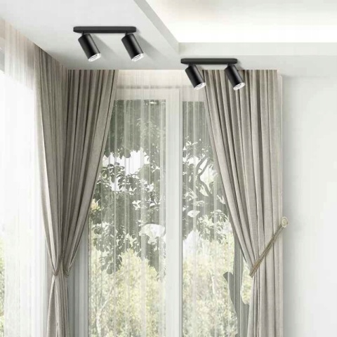 Lampa ścienno-sufit. TURYN 2xGU10 IP44 czarna 1/20