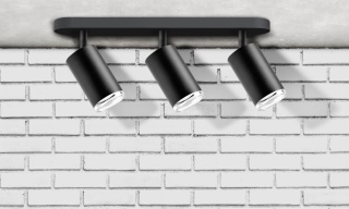 Lampa ścienno-sufit. TURYN 3xGU10 IP44 czarna 1/10