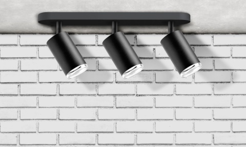 Lampa ścienno-sufit. TURYN 3xGU10 IP44 czarna 1/10