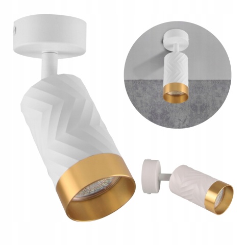 Lampa ścienno-sufitowa ARRAS 1xGU10 biało-złota