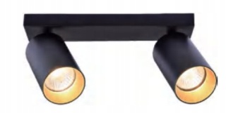 Lampa ścienno-sufitowa MARIBEL 2xGU10 czarno-złota