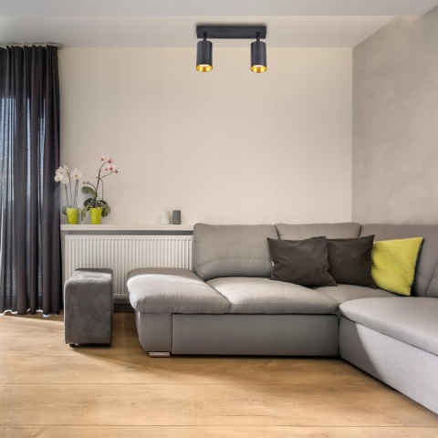 Lampa ścienno-sufitowa MARIBEL 2xGU10 czarno-złota
