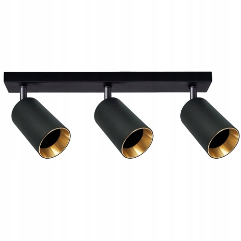 Lampa ścienno-sufitowa MARIBEL 3xGU10 czarno-złota