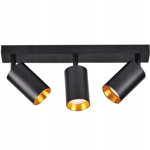 Lampa ścienno-sufitowa MARIBEL 3xGU10 czarno-złota