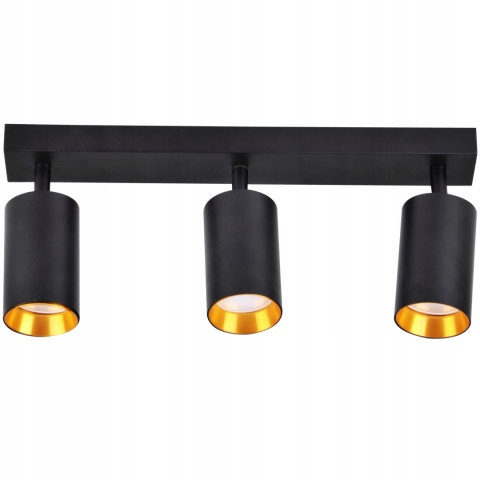 Lampa ścienno-sufitowa MARIBEL 3xGU10 czarno-złota