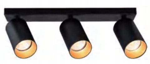 Lampa ścienno-sufitowa MARIBEL 3xGU10 czarno-złota