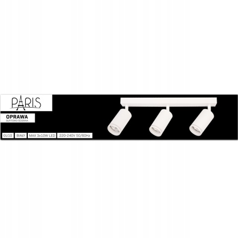 Lampa ścienno-sufitowa PARIS 3xGU10 biały 1/10