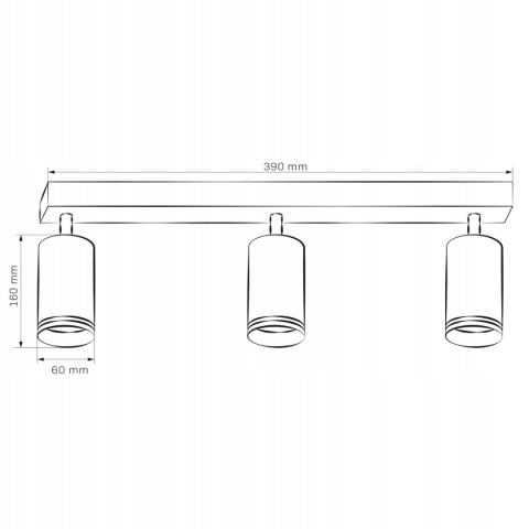 Lampa ścienno-sufitowa PARIS 3xGU10 czarny 1/10