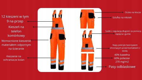 OGRODNICZKI OSTRZEGAWCZE CZARNO-POMARAŃCZOWE 2XL LAHTI PRO