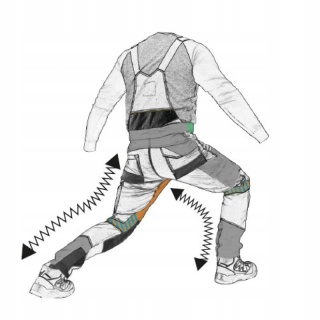 Spodnie Ogrodniczki Khaki-Czarne, 2XL, Ze Stretchu