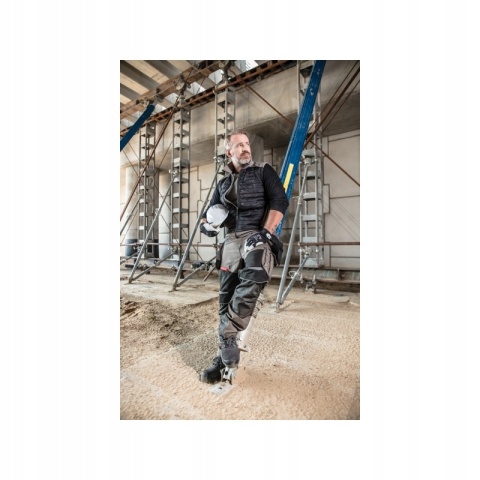 Spodnie Ogrodniczki Khaki-Czarne, 2XL, Ze Stretchu