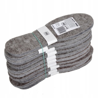 WKŁADKI DO BUTÓW FILCOWE, 10 PAR, 45, LAHTI