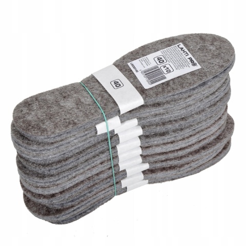 WKŁADKI DO BUTÓW FILCOWE, 10 PAR, 45, LAHTI