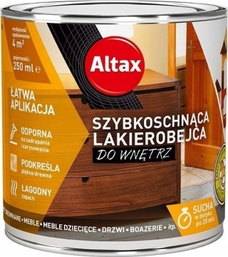 ALTAX szybkoschnąca lakierobejca do wnętrz 250 ML. ANTRACYT