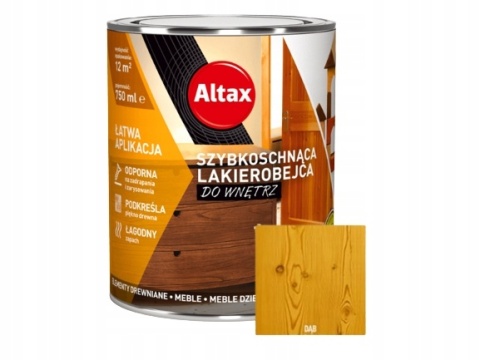ALTAX szybkoschnąca lakierobejca do wnętrz 750 ML. DĄB