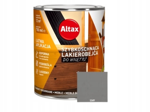 ALTAX szybkoschnąca lakierobejca do wnętrz 750 ML. SZARY