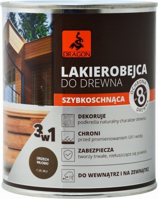 DRAGON Lakierobejca do drewna szybkoschnąca 700ml ORZECH WŁOSKI