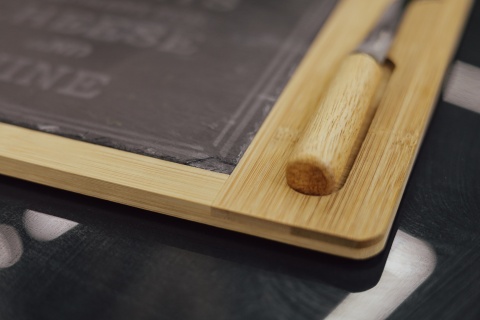 Deska do serwowania serów łupek i bambus 30x24cm