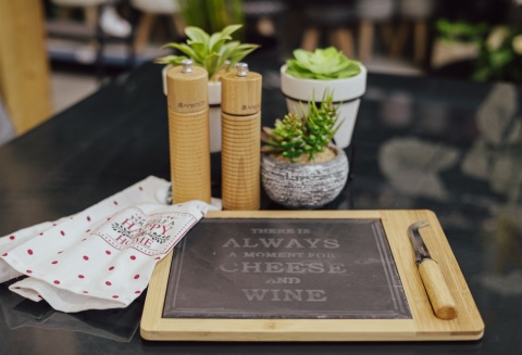 Deska do serwowania serów łupek i bambus 30x24cm