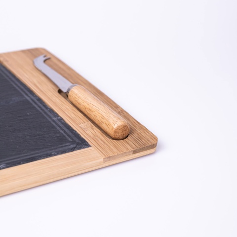 Deska do serwowania serów łupek i bambus 30x24cm