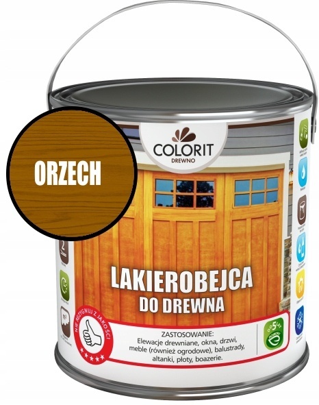 Lakierobejca do drewna -orzech 2,5 l