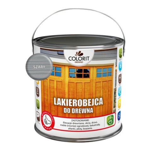 Lakierobejca do drewna -szary 2,5 l