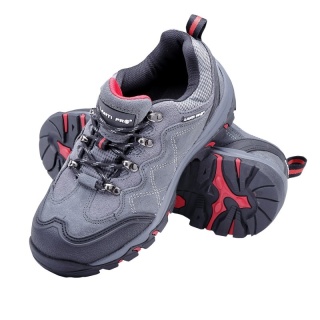 Obuwie robocze zamszowe S1P, szary-czerwony, rozmiar 43