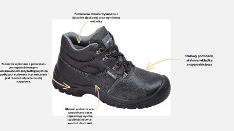 Buty robocze ochronne SKÓRZANE S3 SRC "44", LAHTI