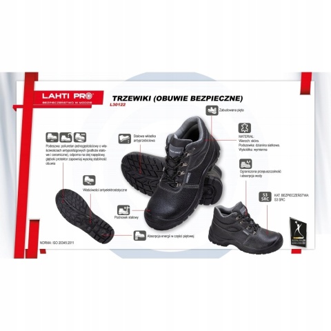 Buty robocze ochronne SKÓRZANE S3 SRC "44", LAHTI