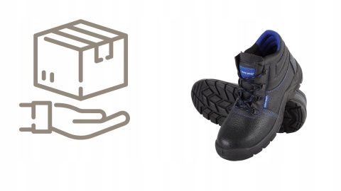 Buty robocze ochronne Skórzane Czarno-Niebieskie, Rozmiar 44, Ochrona SRC