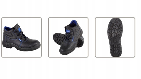 Buty robocze ochronne Skórzane Czarno-Niebieskie, Rozmiar 44, Ochrona SRC