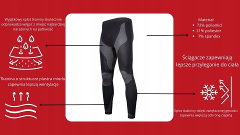 KALESONY TERMOAKTYWNE CZARNO-SZARE 2XL/3XL Lahti Pro