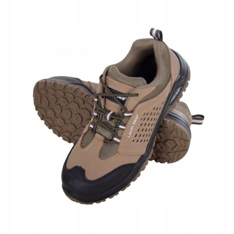 PÓŁBUTY NUBUKOWE Z OTWORAMI BEŻ.-CZAR., S1 SRA,"45",CE,LAHTI