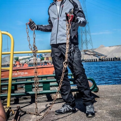 PÓŁBUTY Z DZIANINY 3D SZARO-CZARNE, S1 SRC, "44", CE, LAHTI