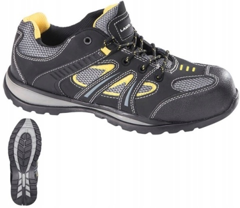 Półbuty ochronne męskie, skóra nubuk/dzianina, rozmiar 42